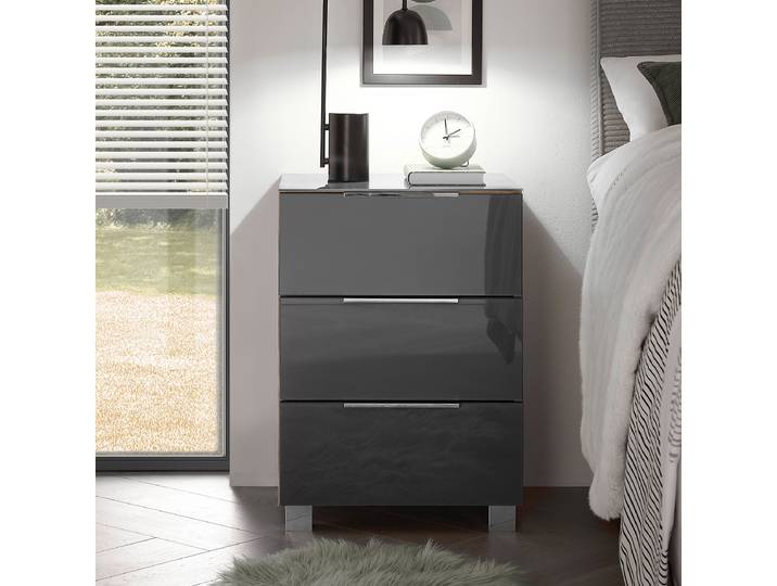 Table de chevet 64cm Gris/Gris/Imitation chêne