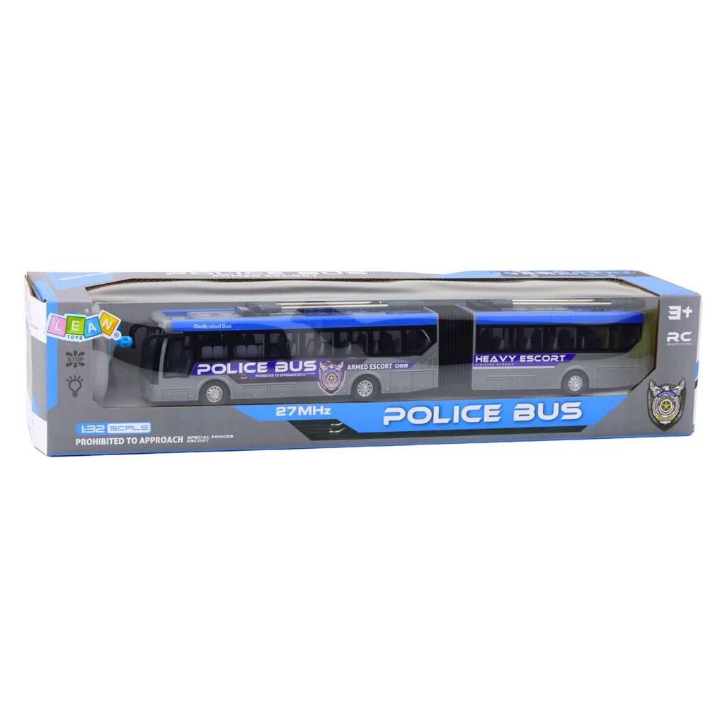 Lean Toys RC Polizei Gelenkbus Ferngesteuert Lichter Grau 1:32 (66656013)