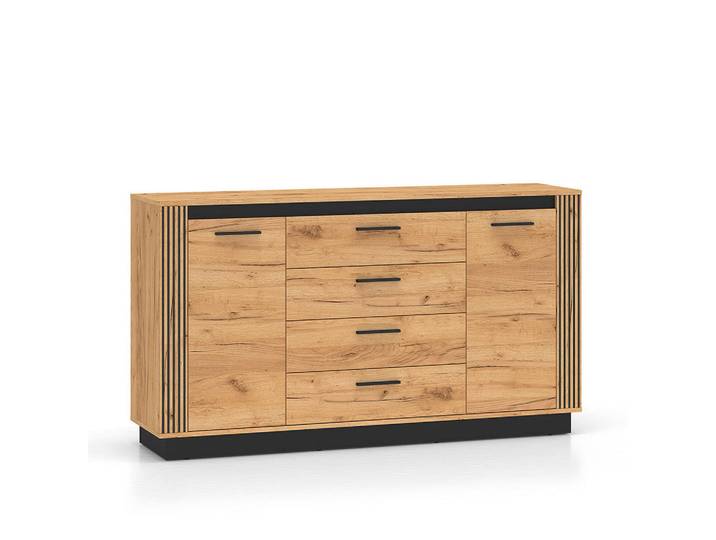 Petits-meubles Sideboard Solal Holz, Braun, Holzwerkstoff, 4 Schubladen, 160x90x40 cm, Kleinmöbel, Kommoden, Sideboards