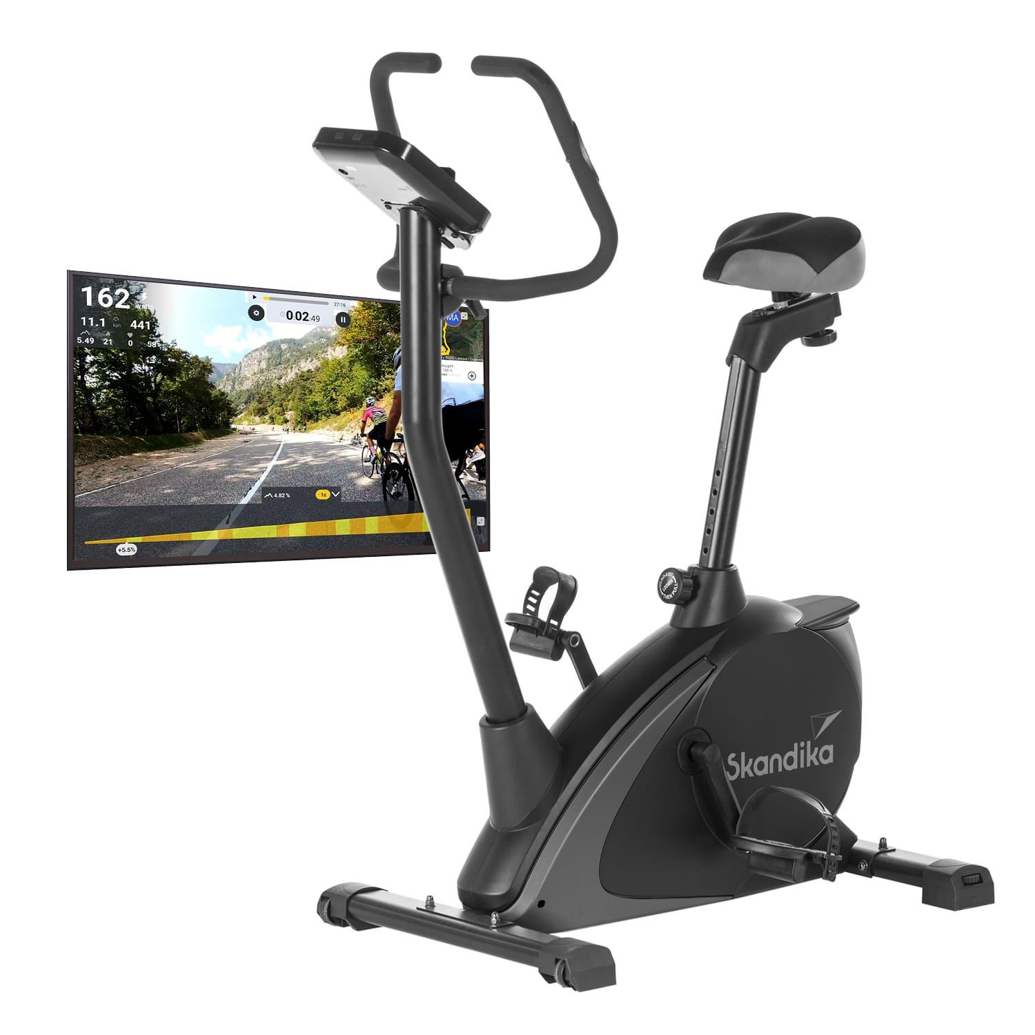 Skandika Ergometer Vinneren Design Hometrainer | Fitness Fahrrad mit Magnetbremssystem, 11kg Schwungmasse, 12 Trainingsprogramme, Tablet-Halterung, Bl