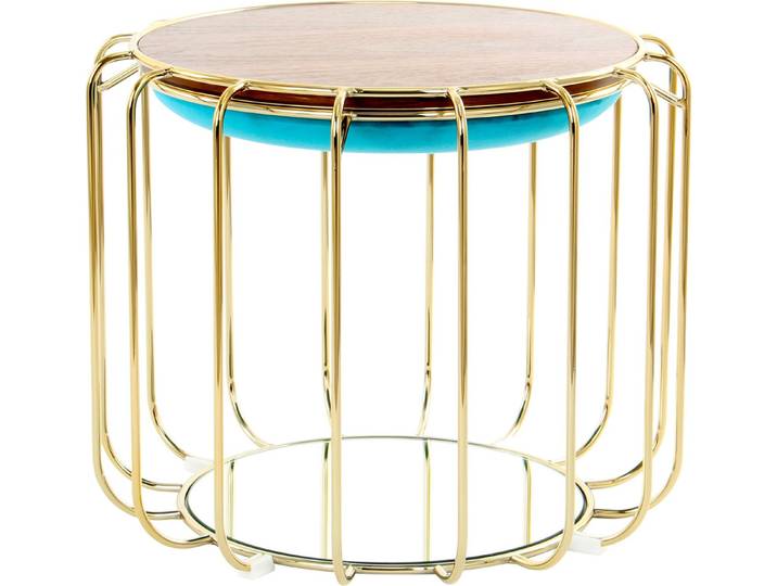Kayoom Beistelltisch Pouf Comfortable 110, abnehmbares und wendbares Oberteil (1-St), praktisch umzuwandeln in Tisch oder Hocker, mit Spiegelglas