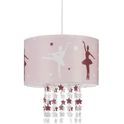 Relaxdays Hängelampe für Mädchen in Rosa Weiß,Dunkelrot,Rosa