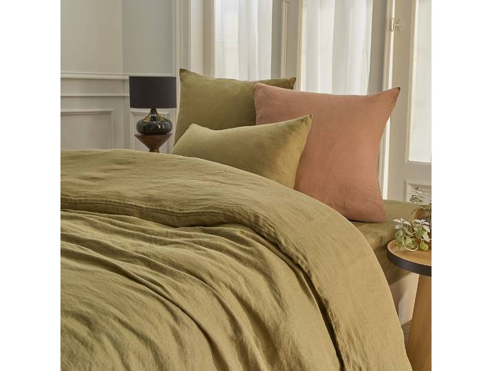 HABITAT - Drap housse en lin - 160 x 200 cm - Bronze - Brunel