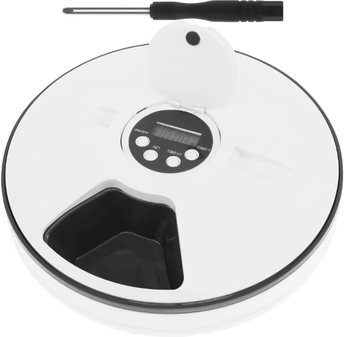 Inspire Essentials Automatic Pet Feeder With Timer 6 Meal Smart Food Dispenser grey