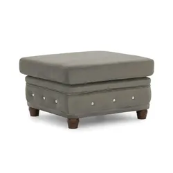 S-STYLE Chesterfield Hocker  Cleo Blink ¦ grau ¦ Maße (cm): B: 75 H: 45