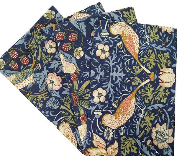 William Morris Strawberry Thief Navy Pack Of 4 Napkins