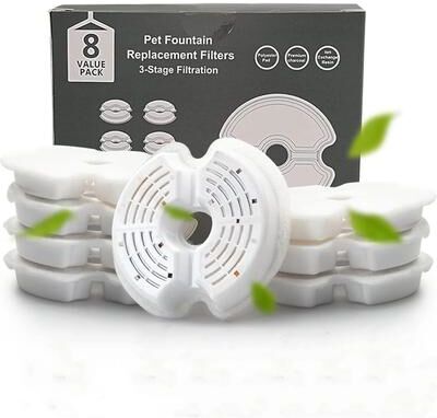 Inspire Essentials PureFlow Multi Layer Cat Water Fountain Filter Replacement Pack 8 Packs