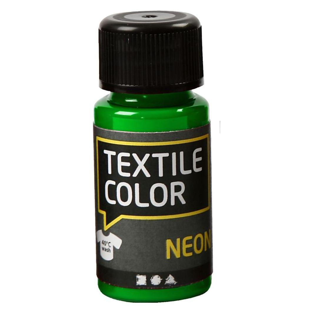 Creativ Company Textile Color Deckende Textilfarbe - Neongrün, 50 ml (50 ml) (342260)