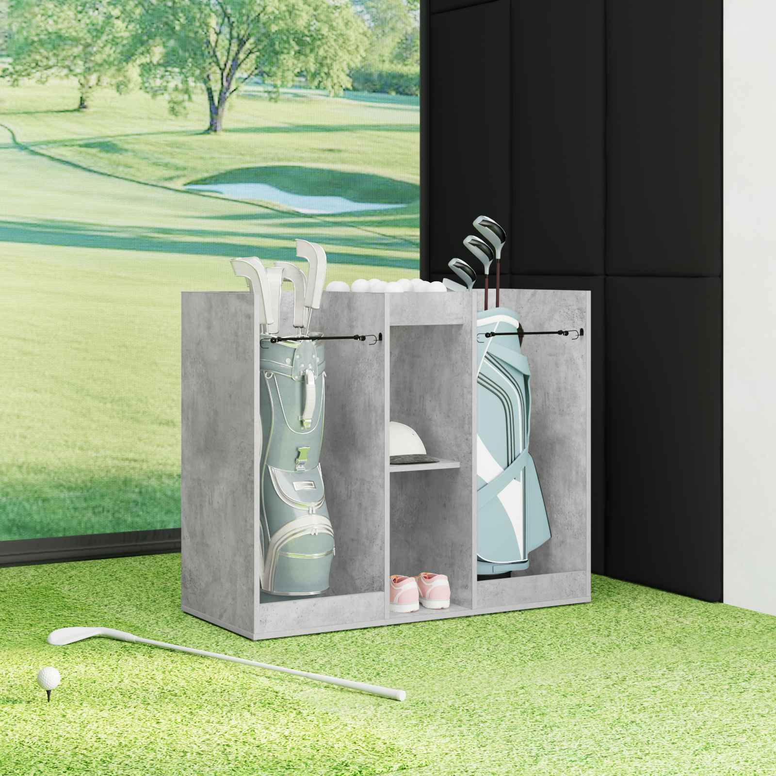 vidaXL Armoire de Golf Uni Gris béton 102 x 45 x 85,5 cm