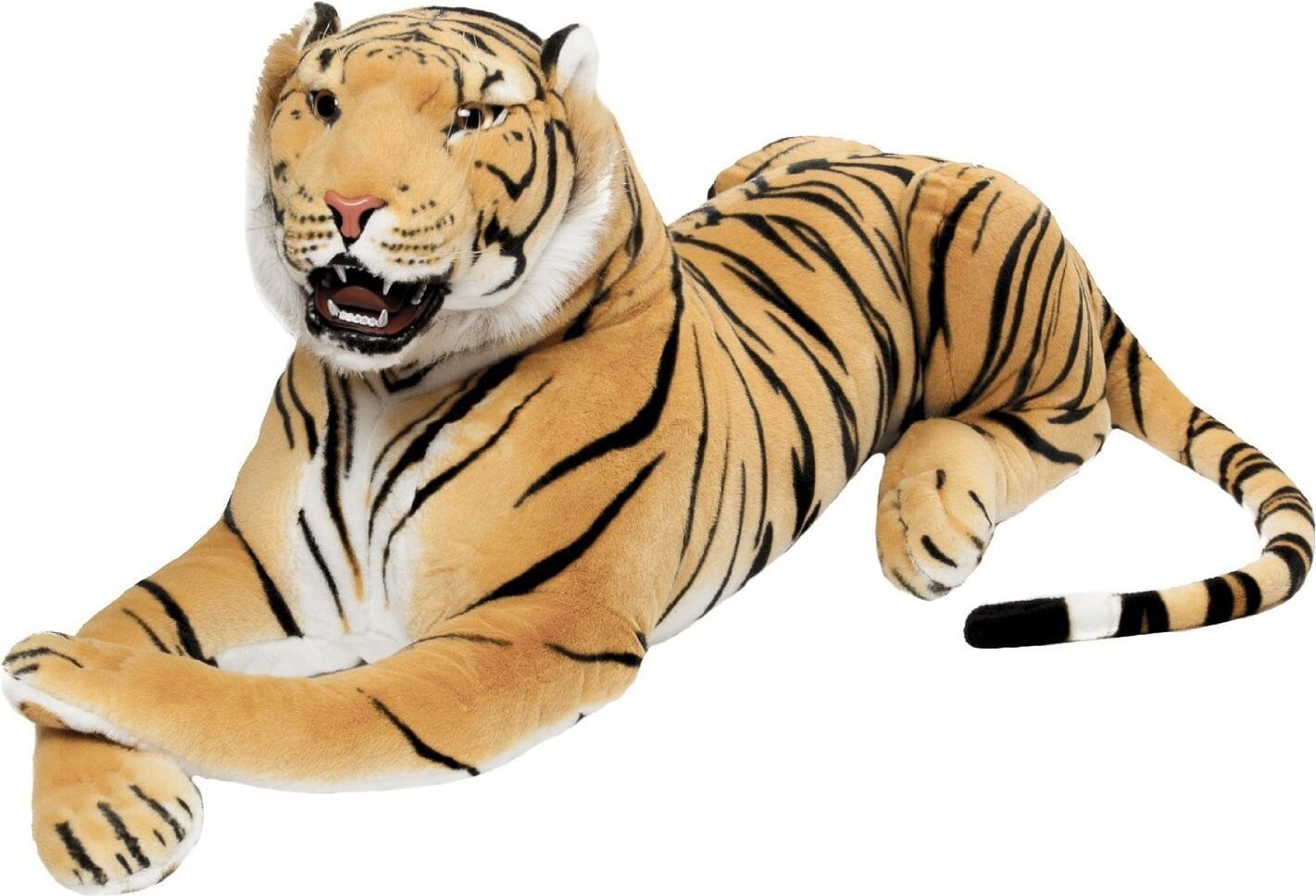 Brubaker Enorme Bruine Pluche Tijger Knuffel met Tanden, 130 cm
