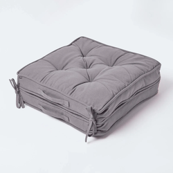 REISEKISSEN dunkelgrau 50/50/10 cm – Klappkissen Baumwolle