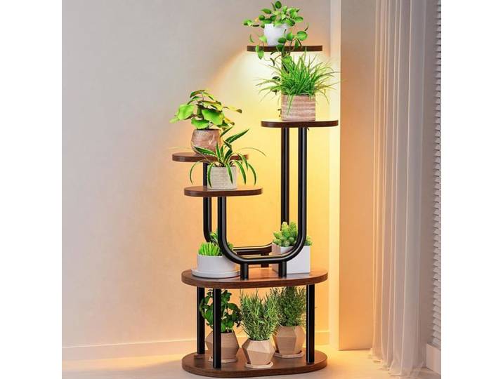 Support Pour Plantes D'Intérieur En Forme De U Avec Lampes De Croissance Étagère À 6 Niveaux Pour Plusieurs Plantes Support De Pla