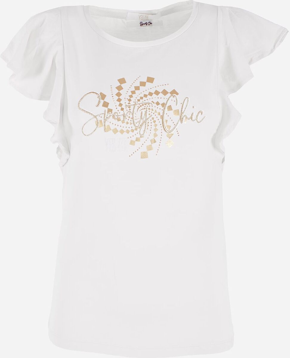 YES ZEE Rouches W - T-shirt - Donna - Bianco XL