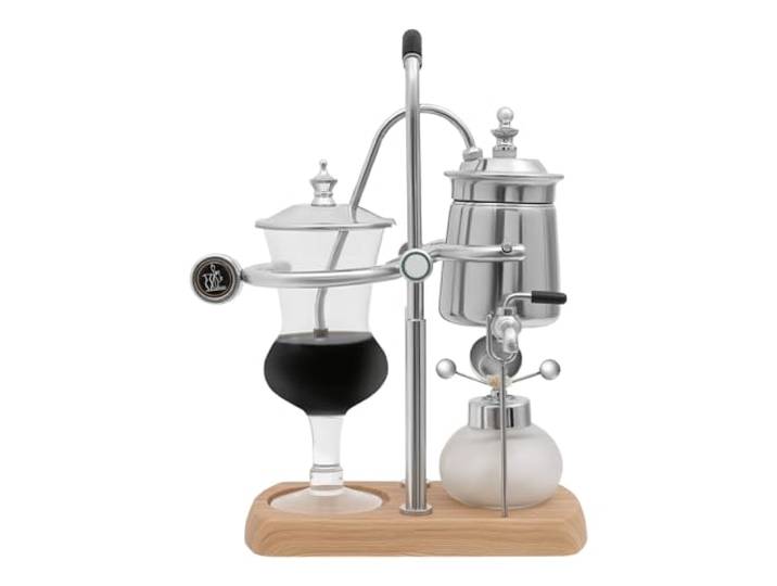DunleyMin Siphon Balance Kaffeemaschine Glassiphon Kaffeemaschine Set Retro Kaffeebereiter Extraktionswerkzeuge für Handgebrühten Kaffee (Silber)