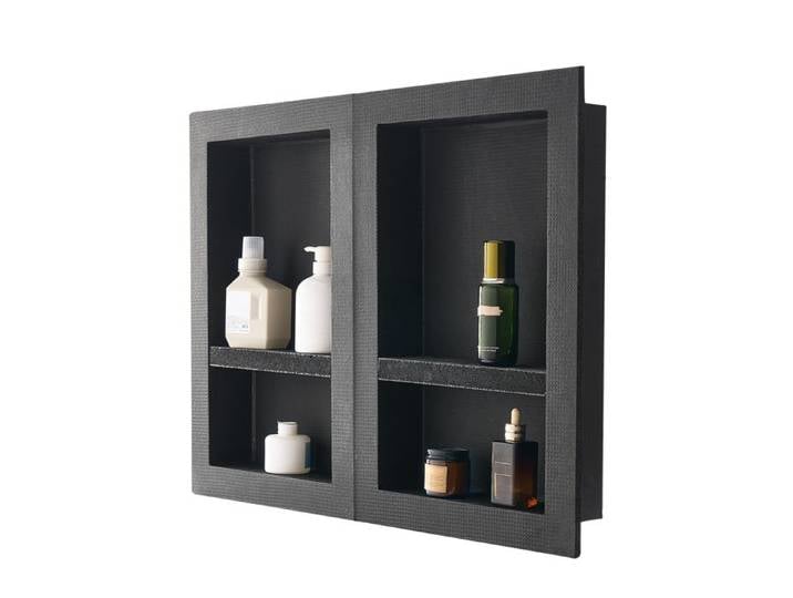 Niche Douche Encastrable-VEVOR-40 6x61 cm + 40 6x61 cm-Niche Douche Encastrable Murale Étagères-pour Salle de Bains
