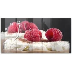 WANDUHR aus Glas 60x30 cm - Himbeerdessert