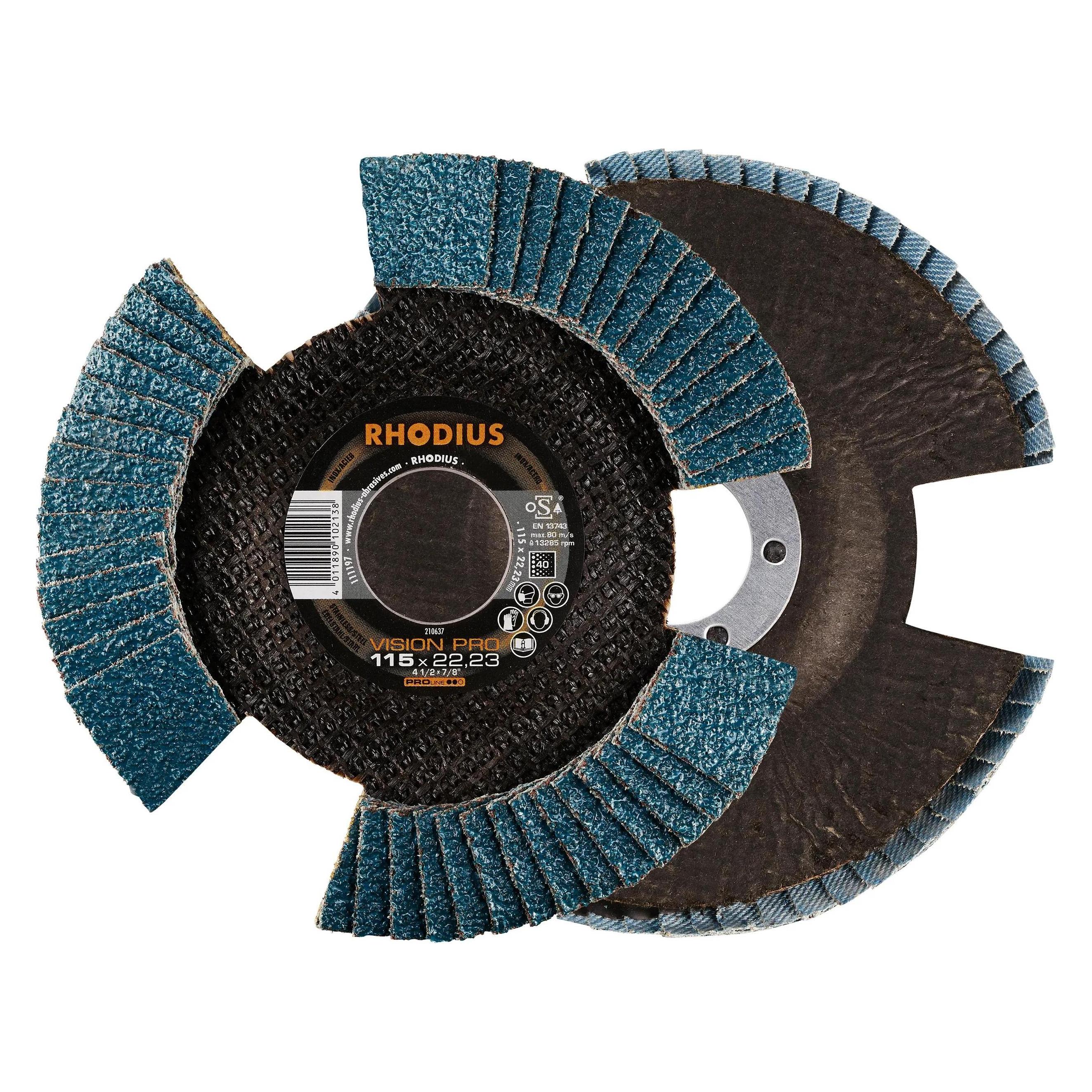 Rhodius Fächerschleifscheiben VISION PRO 115x22,23 K40 21063 (40) (210637)