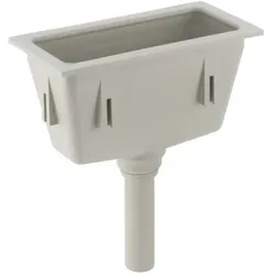 Geberit Trichter 352389081 Ø 50 mm, rechteckig, mit Ventilsieb, Kunststoff, kieselgrau