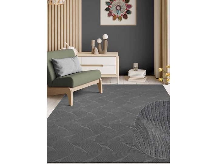 Tapis Salon - THE CARPET - Rio - Antidérapant - Anthracite - 160x220 cm