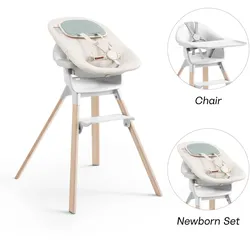 Stokke® CLIKK™ Bundle Hochstuhl Bambus inkl. Newbornset, weiss