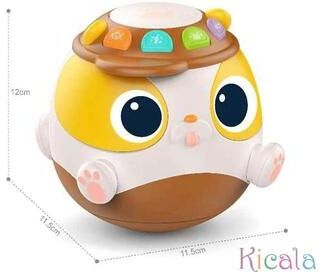 Uplifted Finds Musical Cartoon Dog Hand Drum & Tumbler Light Up Sensory Development Toy yellow