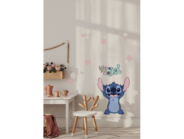 Wandtattoo KOMAR Disney Lilo and Stitch Lifesize , grün (blau,grün,rosa), Disney, Wandtattoos, Wandtattoo, 50 x 70 cm (Breite x Höhe) - Kinderzimmer, Wandsticker