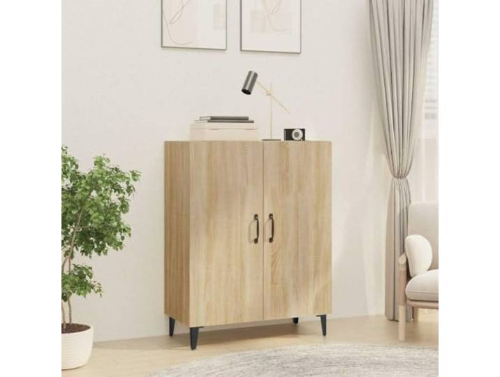 HEFZGDB Stilvolles Sideboard Sonoma-Eiche 70x34x90 cm aus Holzwerkstoff mit glatter Oberfläche und feuchtigkeitsbeständigem Material, Praktisches Sideboard mit Wandhalterung zur