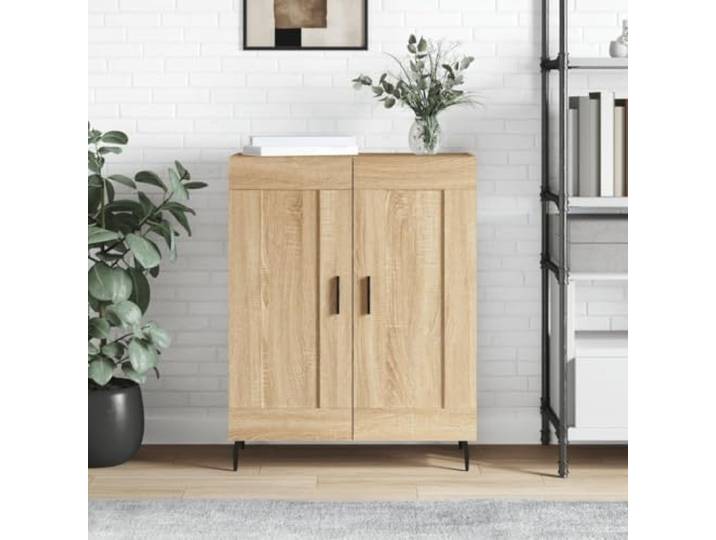 RJPLMFV Anrichte Eiche Sonoma, 69,5 x 34 x 90 cm Strapazierfähiges Holz, große Aufbewahrung, Anzeigefunktion, Wandbefestigung inklusive