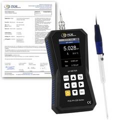 PCE Instruments Hochpräzises pH-Messgerät PCE-PH 228LAB-ME3-ICA inkl. ISO-Zertifikat pH-Elektrode 3mm Mikrospitze