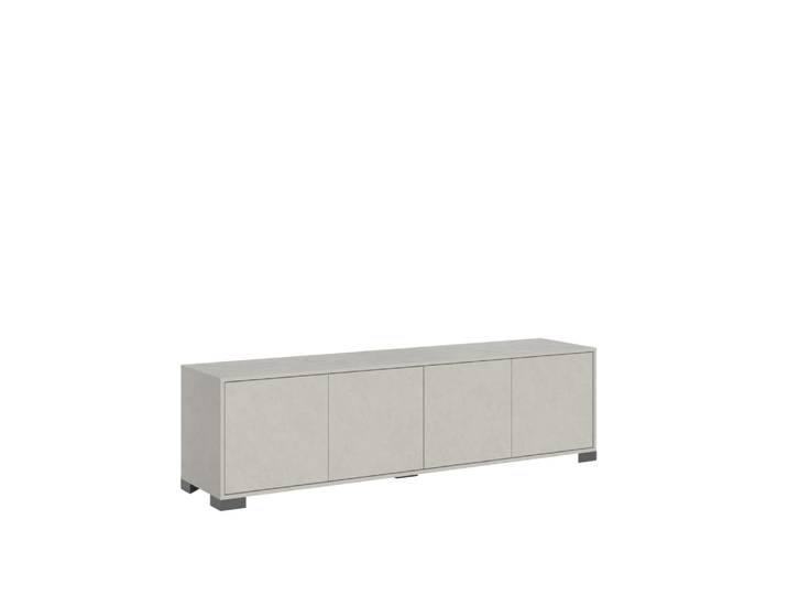 Meuble tv bas 4 portes 172x40x48 effet bois cachemire