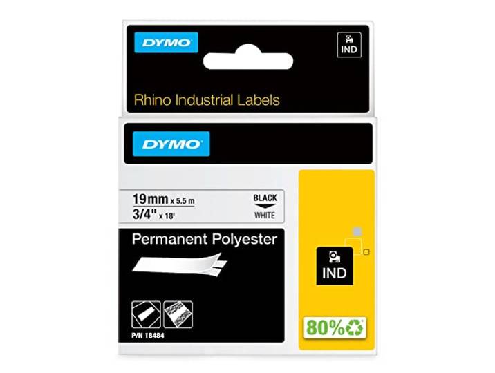 RHINO TAPE PERM. POLYESTER 19MM WIT