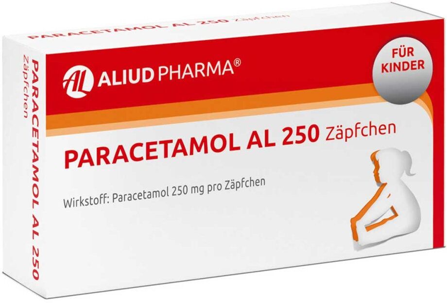 Paracetamol AL 250 Zäpfchen bei akuten Schmerzen und Fieber 10stk
