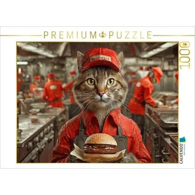 CALVENDO Puzzle Burger Katze | 1000 Teile Lege-Größe 64x48cm Foto-Puzzle für glückliche Stunden