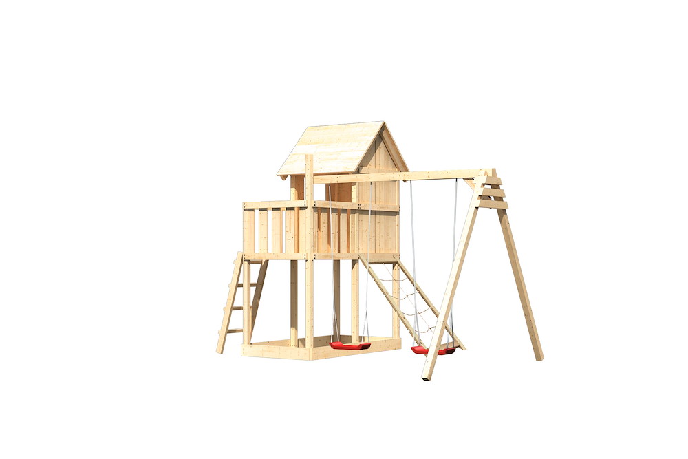 KARIBUHOLZT Akubi Stelzenhaus Frieda natur DS+Netzrampe 16938244