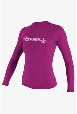 O'Neill s Basic 50+ Long Sleeves Rash Guard in Fox Pink, Size XL, Polyester/Spandex