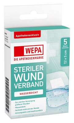 WEPA Apothekenbedarf GmbH & Co KG WEPA Wundverband wasserdicht 7,2x5 cm steril 5 St 16233918