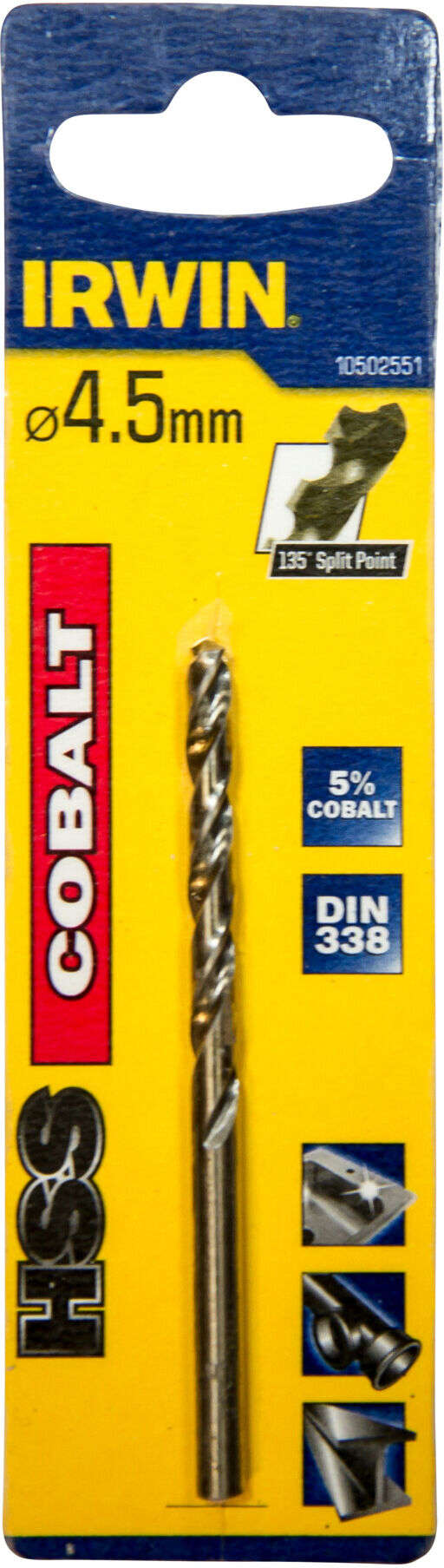 Irwin Metallbohrer HSS-Co 4,5x80x47mm ; Irwin Tools (10502551)