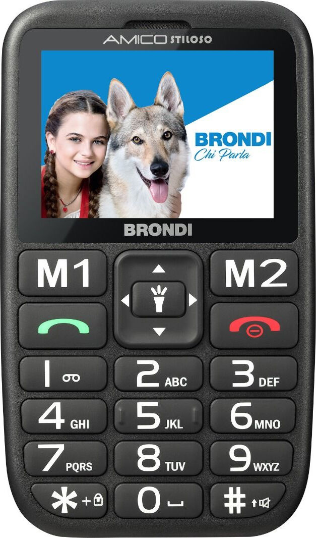 Brondi 10279060 Cellulare 2.4" Dual Sim Con Bluetooth Batteria 600 Mah Amico Stiloso Colore Nero - 10279060