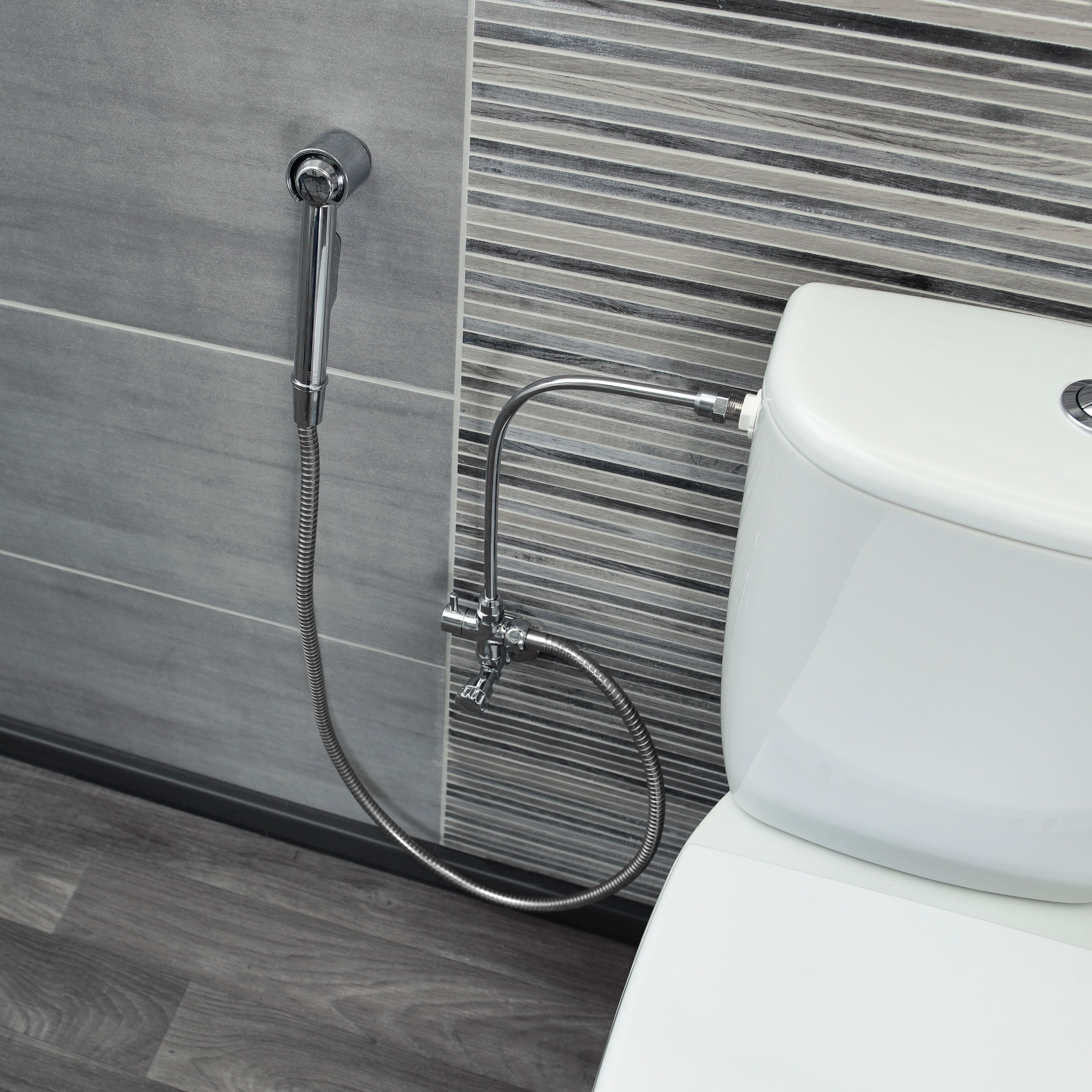 Handbrause CORNAT "Brause-Set für Bidet", grau (chromfarben), Duschköpfe, Handbrause, inklusive Montagematerial