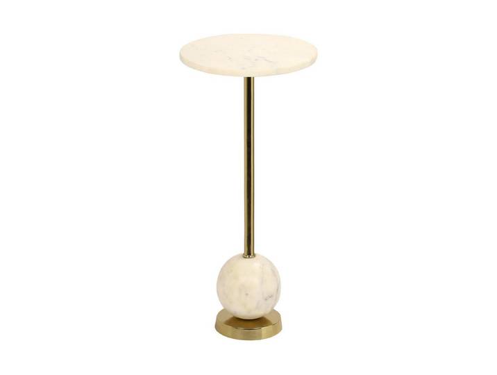 House Nordic Beistelltisch Salo, in Messing, Marmor - 25,5x54x25,5cm (BxHxT)