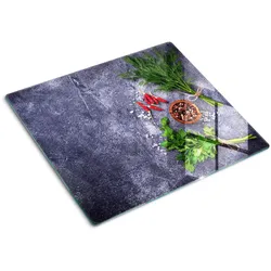 GLASPLATTE 60x52 cm Kräuter und Gewürze