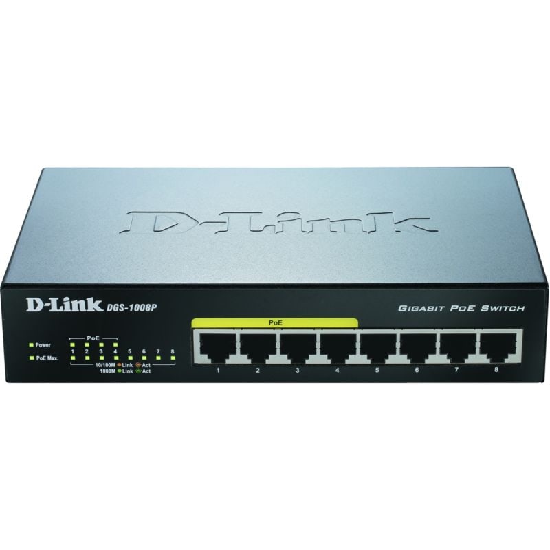 D-Link DGS-1008P 8x Gigabit Switch PoE DGS-1008P/E