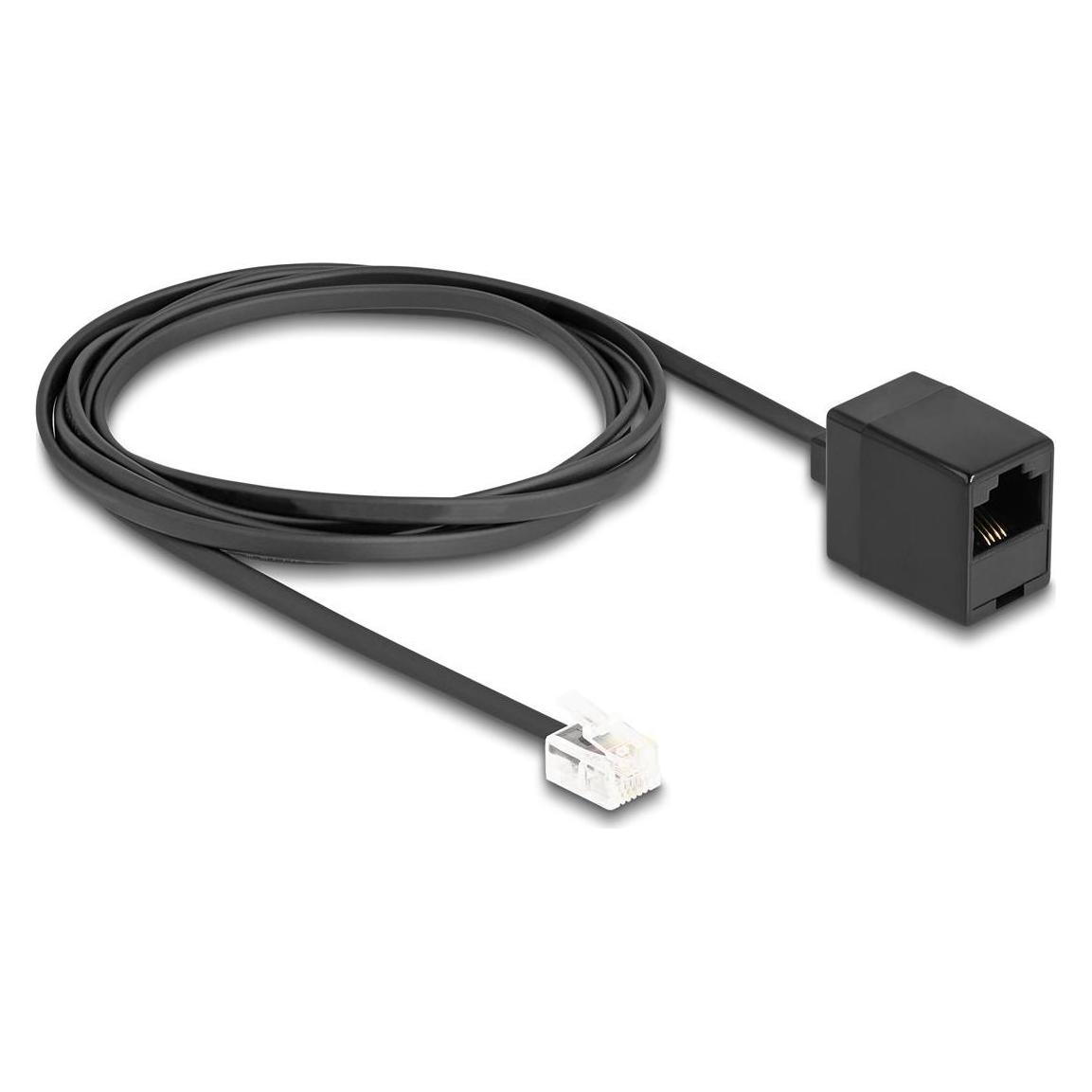 Delock Telefonkabel RJ11 Stecker zu RJ45 Buchse schwarz 2 m (88093)