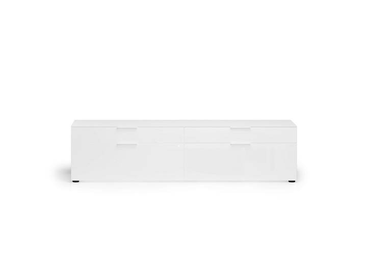 Lowboard HOME AFFAIRE ASSO, Lowboard, Anrichte, Kommode, Schrank, Hochglanz lackiert , weiß, B:200cm H:50cm T:43cm, Sideboards, Lowboard, Breite 200 cm, Soft-Close Einzug, 2 Schubladen, 2 Klappen, Metallgriff