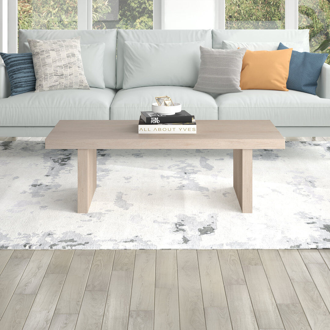 Latitude Run Aleona Sled Coffee Table Cream