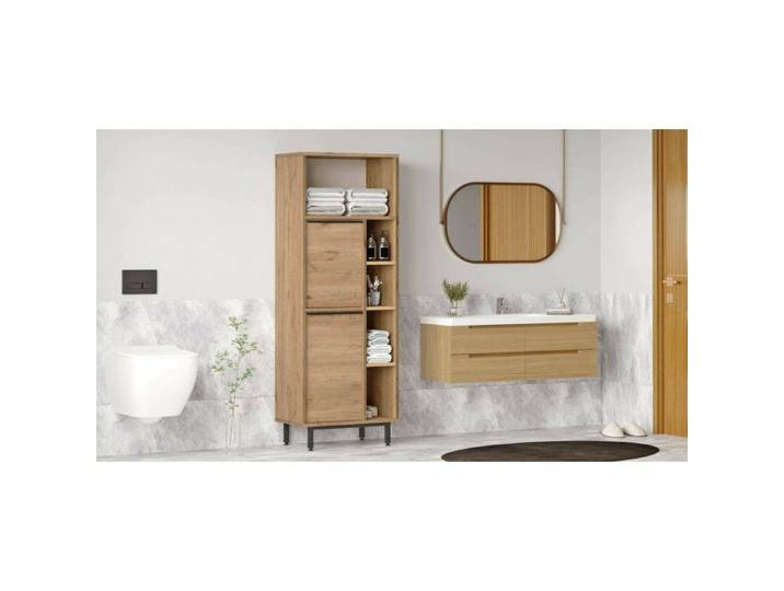 Colonne Merbok Dmora Bois Nobles Noyer Marron 160x36x45h cm