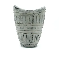 Wide Neck Shaped Vase - Cream 22cm