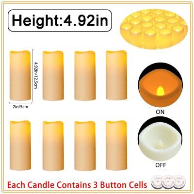 Uplifted Finds 10 To 60 Pcs LED Flameless Pillar Candles Flickering Candlelight Set For Weddings Concerts And Party Decor 4.92in 12.5cm 20 Pcs
