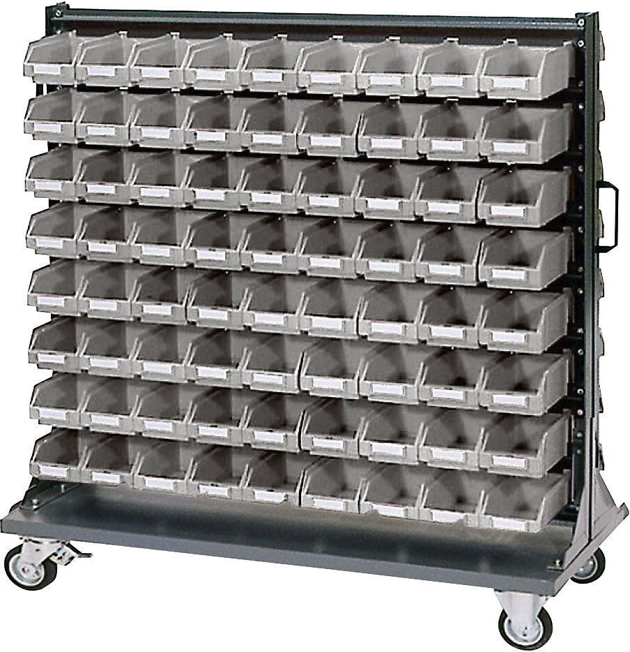 kaiserkraft Kleinteile-Lagerregal-Rollwagen ECO, mit Sichtlagerkästen, HxT 1065 x 550 mm