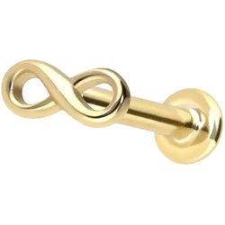 14 Karat Gold Labret mit Push Fit UNENDLICHKEIT